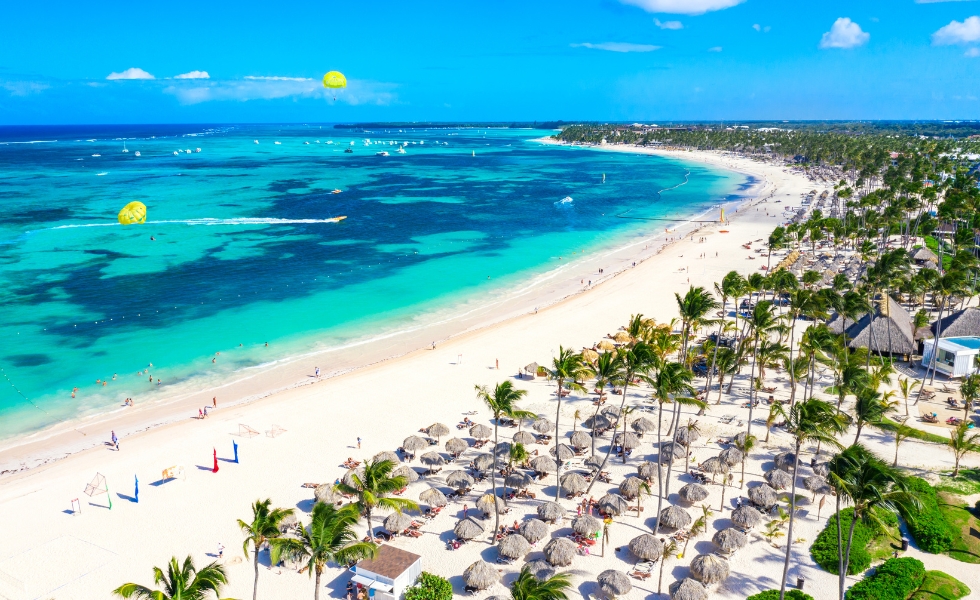 Vista de playas en Punta Cana